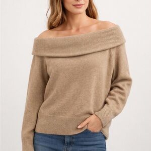 H&M Off-Shoulder Beige Sweater